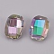 K9 Glass Rhinestone Pendants, Imitation Austrian Crystal, Faceted, Rectangle, Ghost Light, 18.5~19x14x8mm, Hole: 1.6mm