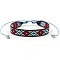 Ethnic Style Polyester Flat with Rhombus Cord Bracelet, Adjustable Bracelet for Women, Dark Red, 6-1/4~9-1/2 inch(16~24cm)