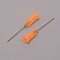 Plastic Fluid Precision Blunt Needle Dispense Tips, with 201 Stainless Steel Pin, Orange, 4.25x0.75cm, Inner Diameter: 0.42cm, Pin: 0.6mm, about 100pcs/bag