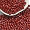 Baking Paint Pearlized Glass Seed Beads, Round Hole, Cylinder, Red, 4.5x3.5mm, Hole: 1.2mm, about 5625pcs/pound