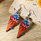 American Independence Day Ice Cream Wood Dangle Earrings, Independence Day Earrings, Colorful