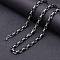 Titanium Steel Byzantine Chain Necklaces for Men, Black, 19.69 inch(50cm)