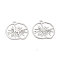 Long-Lasting Plated Brass Pendants, Leaf, Platinum, 11.5x13.5x0.3mm, Hole: 1mm