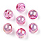 UV Plating Rainbow Iridescent Acrylic Beads, Round, Top Drilled, Pink, 16x16x16mm, Hole: 3mm