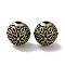 Tibetan Style Brass Beads, Cadmium Free & Lead Free, Round, Antique Bronze, 10mm, Hole: 1.8mm