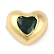 Brass Micro Pave Cubic Zirconia Beads, Heart, Teal, 7x8x5mm, Hole: 1.2mm