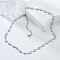 Simple Alloy Heart Link Chain Necklaces for Women, Platinum, 16.02~16.26 inch(40.7~41.3cm)