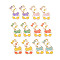 Alloy Enamel Pendants, Cadmium Free & Lead Free, Light Gold, Duck, Mixed Color, 20.5x10.5x1.5mm, Hole: 1.6mm