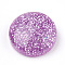 Resin Cabochons, with Glitter Powder, Flat Round, Orchid, 13.5~14x4~6mm