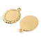 304 Stainless Steel Pendant Cabochon Settings, Oval, Real 18K Gold Plated, Tray: 16x12.5mm, 27x18x2mm, Hole: 1.6mm