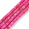 Natural Imperial Jasper Beads Strands, Dyed, Disc, Heishi Beads, Deep Pink, 4x2mm, Hole: 0.7mm, about 190pcs/strand, 15.04 inch(38.2cm)