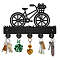 Wood & Iron Wall Mounted Hook Hangers, Decorative Organizer Rack, with 2Pcs Screws, 5 Hooks for Bag Clothes Key Scarf Hanging Holder, Bicycle, 200x300x7mm.