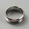 304 Stainless Steel Grooved Finger Ring Settings RJEW-WH0010-08B-P-2