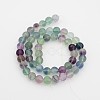 Natural Rainbow Fluorite Round Bead Strands G-P070-31-12mm-2