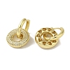 Rack Plating Brass Micro Pave Clear Cubic Zirconia Round Ring Dangle Huggie Hoop Earrings for Women EJEW-P280-25G-2