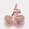 Brass Micro Pave Cubic Zirconia Charms ZIRC-E147-21RG-1