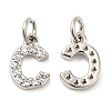 Brass Micro Pave Grade AAA Cubic Zirconia Charms ZIRC-P067-11P-C-NR-2