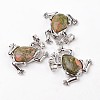 Frog Natural & Synthetic Mixed Stone Pendants G-L455-B-2