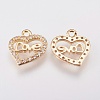 Brass Micro Pave Cubic Zirconia Charms KK-A144-037G-2