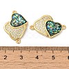 Rack Plating Brass Micro Pave Clear Cubic Zirconia Connector Charms KK-P268-20G-4