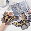 Gorgecraft 12Pcs 2 Style Butterfly Gauze Embroidery Ornaments Accessories PATC-GF0001-11-3