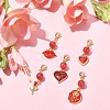 5Pcs Valentine's Day Alloy Enamel Pendant Decoratios HJEW-JM01161-01-5
