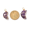 Natural Amethyst Pendants PALLOY-JF00931-01-3