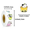 Round Paper Cat in Cup Cartoon Sticker Rolls X-PW-WG36611-01-3