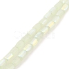 Frosted Imitation Jade Glass Beads Strands GLAA-P058-07A-07-1
