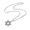 Alloy David Star Pendant Necklace with 201 Stainless Steel Box Chains NJEW-E016-16AS-2
