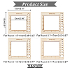 Nbeads 4Pcs 4 Style Wooden Square Frame Crochet Ruler DIY-NB0008-80-2