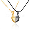 Valentine's Day Stainless Steel Magnetic Heart-shaped Couples Necklace Set with Peach Heart Pendant RE7695-8-1