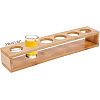 6 Round Holes Bamboo Shot Glasses Holders AJEW-WH0317-05-1