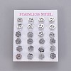 Tarnish Resistant 304 Stainless Steel Stud Earrings EJEW-F227-14P-3