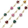 Colorful Enamel Heart Link Chains CHC-R135-03G-1