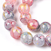 Baking Painted Crackle Glass Bead Strands DGLA-R053-05K-A-3