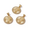 Brass Micro Pave Clear Cubic Zirconia Pendants KK-G439-07G-3