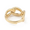 Adjustable Brass Curb Chains Shape Ring for Women RJEW-L100-025G-3