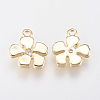 Brass Micro Pave Cubic Zirconia Charms KK-A144-032G-2