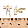 Brass Micro Pave Clear Cubic Zirconia Pendants KK-C054-23G-3