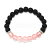 Cherry Quartz Glass Beads Stretch Bracelets BJEW-R309-02-A15-1