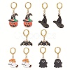 Halloween Theme Brass Hoop Earrings EJEW-JE05227-S-1