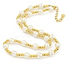 304 Stainless Steel & 201 Stainless Steel & Plastic Pearl Round Beaded Necklaces for Women NJEW-G144-02G-1