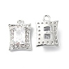 Brass Micro Pave Clear Cubic Zirconia Charms KK-E068-VF223-1