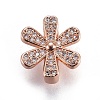 Brass Micro Pave Cubic Zirconia Slide Charms ZIRC-F094-23-RS-2