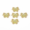 Brass Micro Pave Cubic Zirconia Connector Charms KK-E068-VB406-4