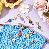 20Pcs 10 Colors Flower Alloy Enamel Pendant Stitch Markers HJEW-NB00034-4