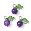 Natural Dyed Malaysia Jade Fruit Charms PALLOY-JF02431-03-1
