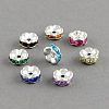 Brass Grade A Rhinestone Bead Spacers X-RB-S033-A-1