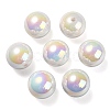 UV Plating Rainbow Iridescent Acrylic Beads PACR-E001-04I-2